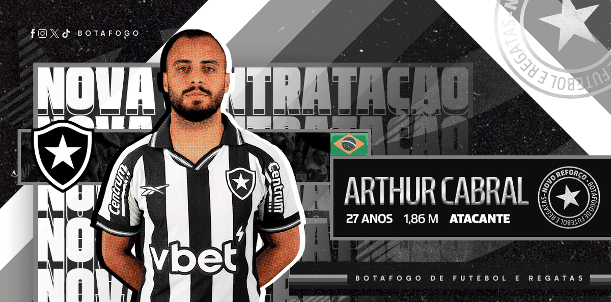 Mercado Benfica: Arthur Cabral oficializado no Botafogo